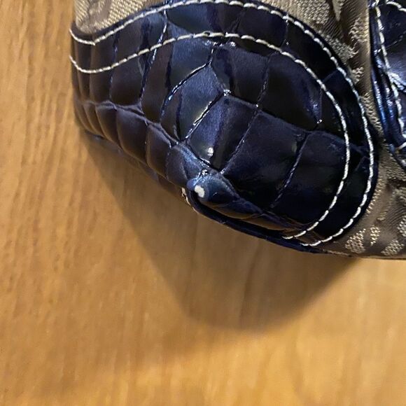 Genna De Rossi Purse, Tan, Brown & Dark Blue/Dark Purplish. (P05) - Picture 14 of 15